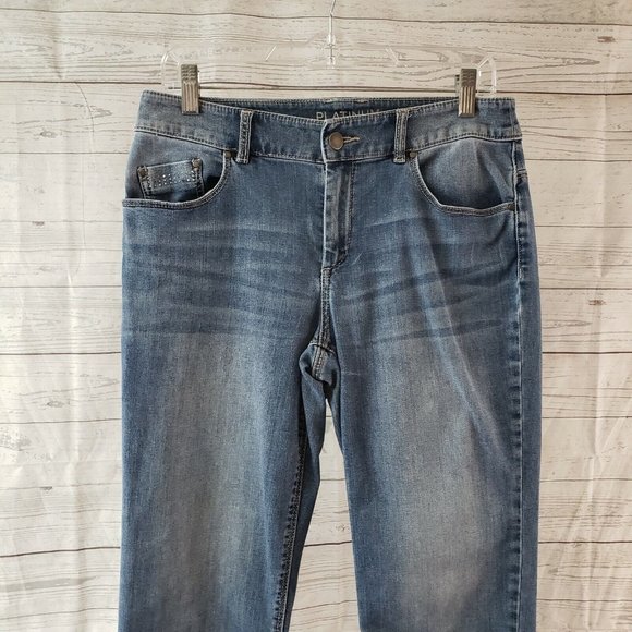 Chicos Platinum Womens Jeans‎ Sz 0 US 4 Blue Mid Rise - Picture 2 of 7